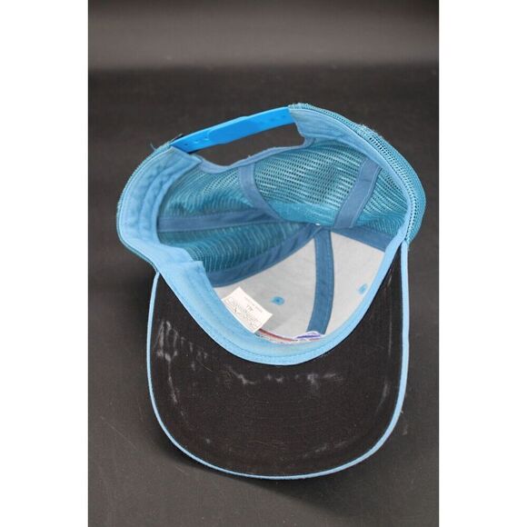 Patagonia Fitz Roy Trout Trucker Hat blue mesh snap back baseball cap - Picture 6 of 7